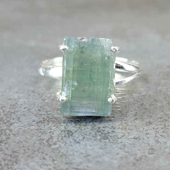 Native Jewelry - Native Green Kyanite Gemstone Ring Size 7 Sterling Silver 925 Boho Jewelry Women